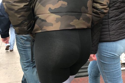 696 prev-Blonde-see through-see thru-leggings-yoga pants-booty-culo-thong-tanga-candid-creepshot-video-public