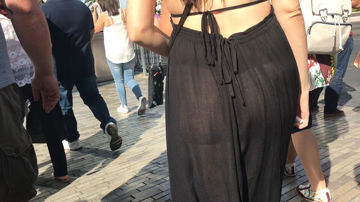 Candid see thru clothes