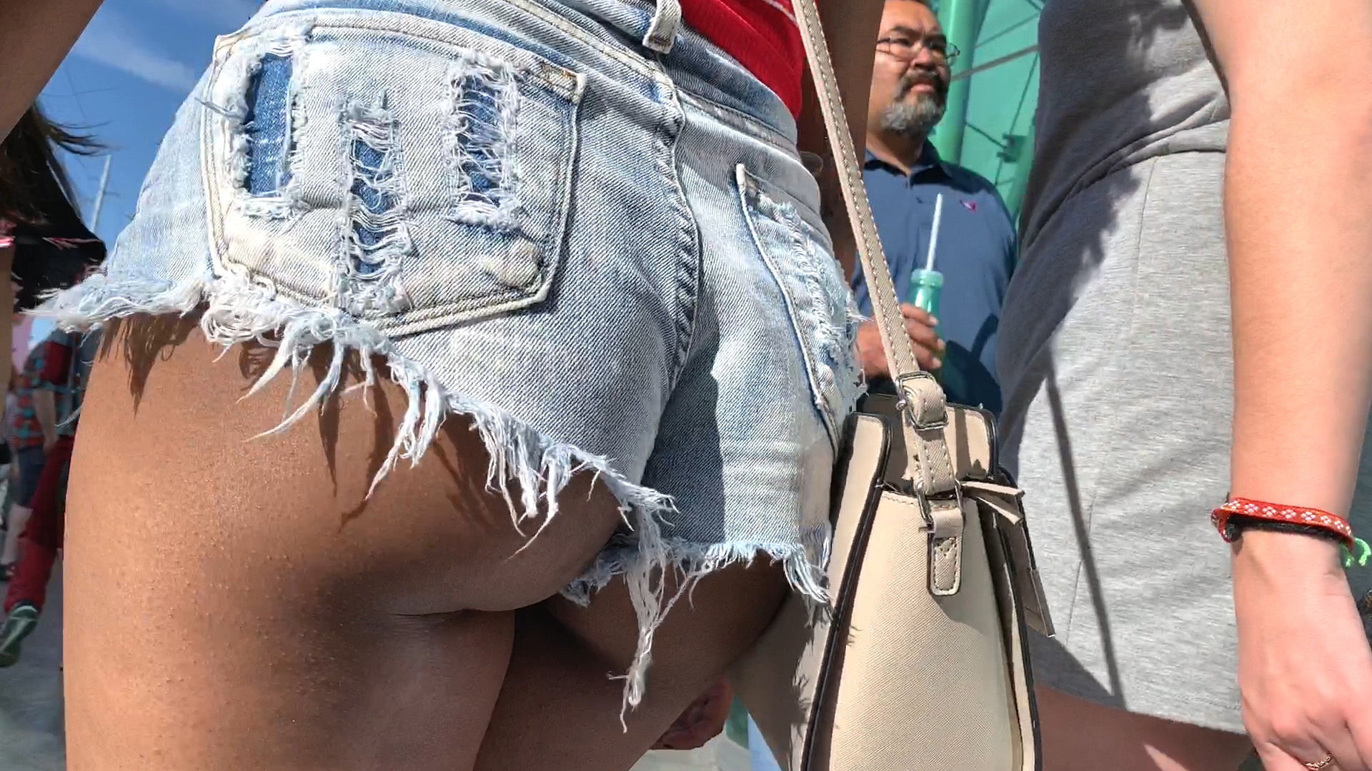 Major Booty Shorts Candid Creeps